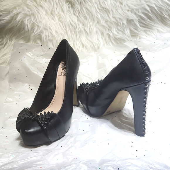 [US8] VINCE CAMUTO Jamma Spiked Platform Heels, size 8, black - Picture 3 of 4